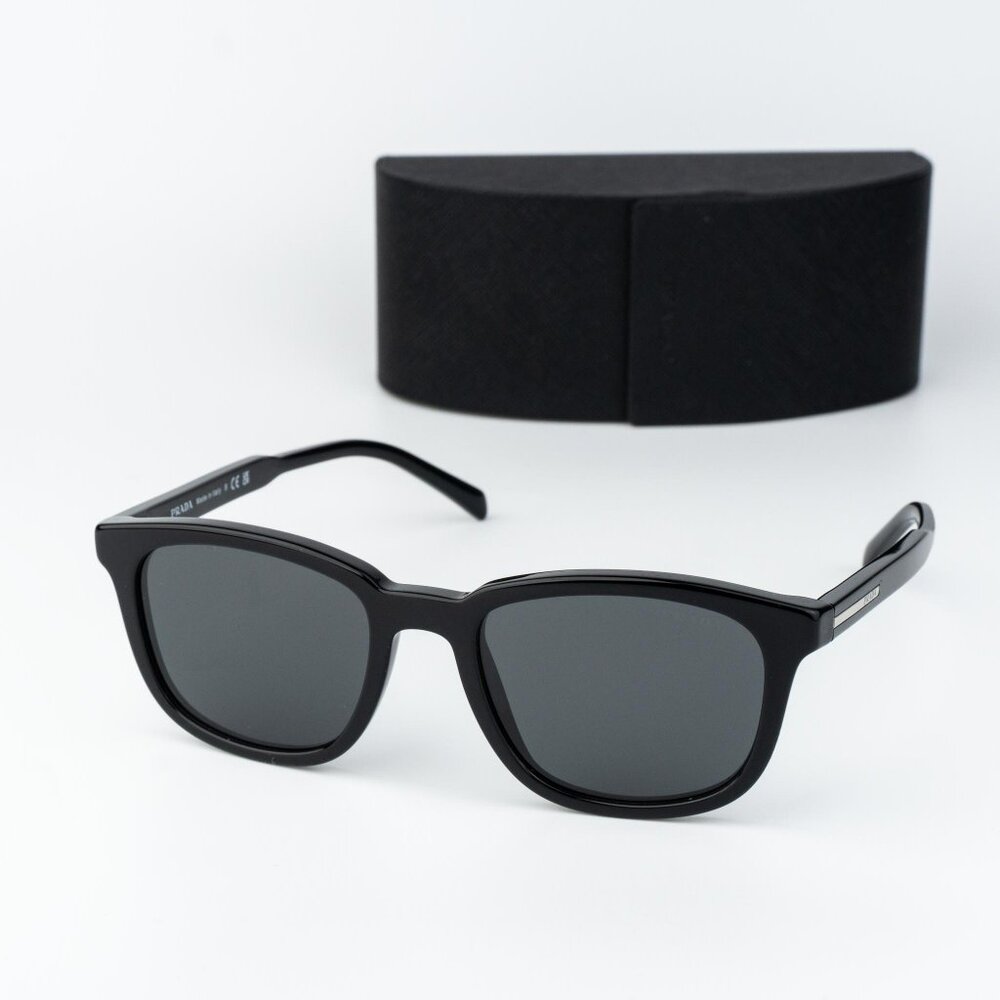 Prada Men Sunglasses Black Grey Square PRA21S 16K08Z NEW AUTHENTIC
